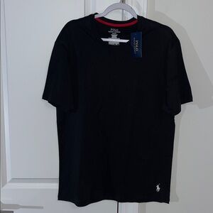 NWT-Black NEW Polo by Ralph Lauren crewneck White Pony mens cotton t shirt M